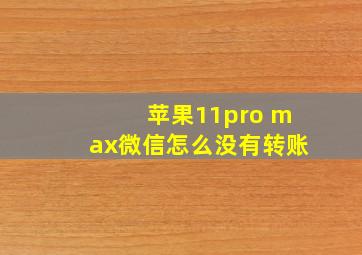 苹果11pro max微信怎么没有转账